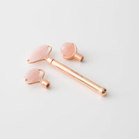 Rose Quartz Detachable 3-Head Face Roller